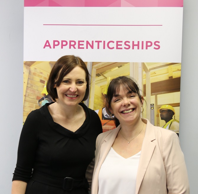 Vicky Foxcroft and Vanessa Packham National Apprenticeship Week 2019